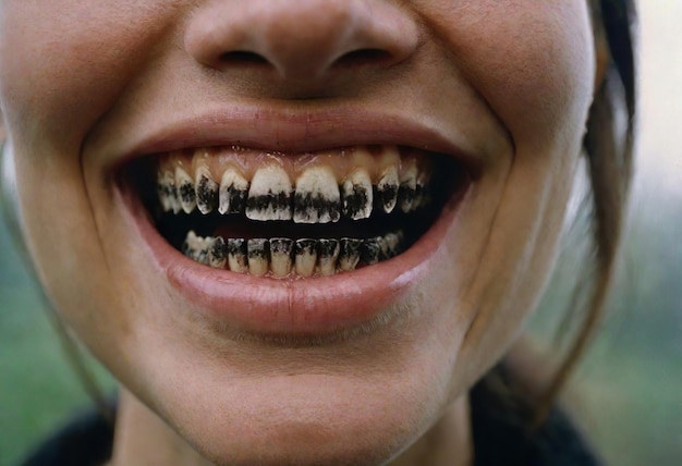 Photo les dents pourries d'une femme