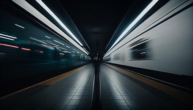 Déplacement rapide dans le tunnel routier de la route urbaine