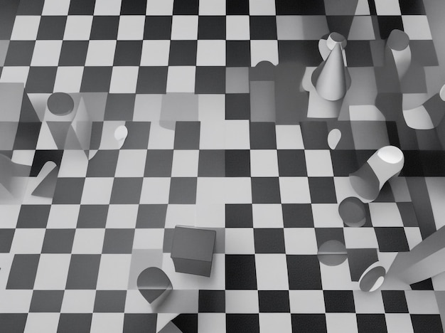 Photo déplacements stratégiques perspective d'échecs arrière-plan en noir et blanc