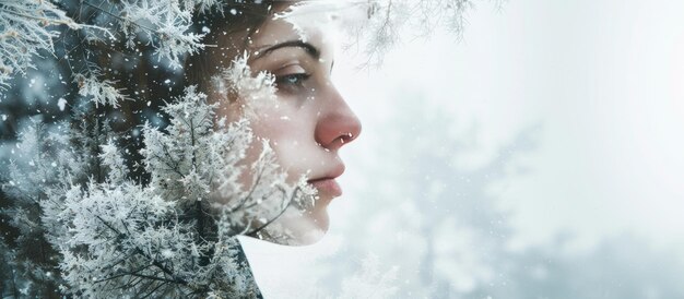 Dépression, solitude et concept de santé mentale Banner Femme en dépression Copier l'espace