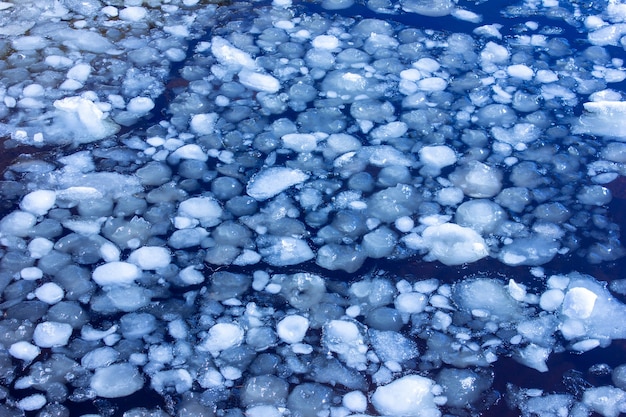 Dérive des glaces sur le lac Fonte des glaces au printemps