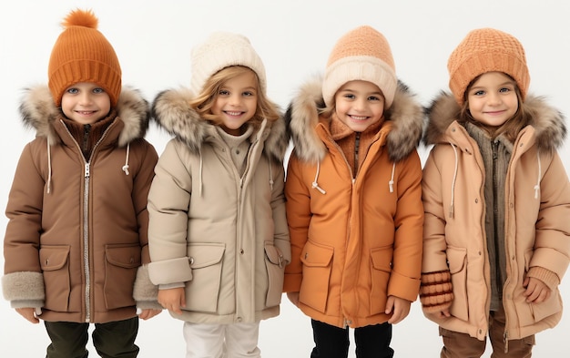 Les dernières tendances de la mode hivernale Kids39 isolées sur un fond transparent