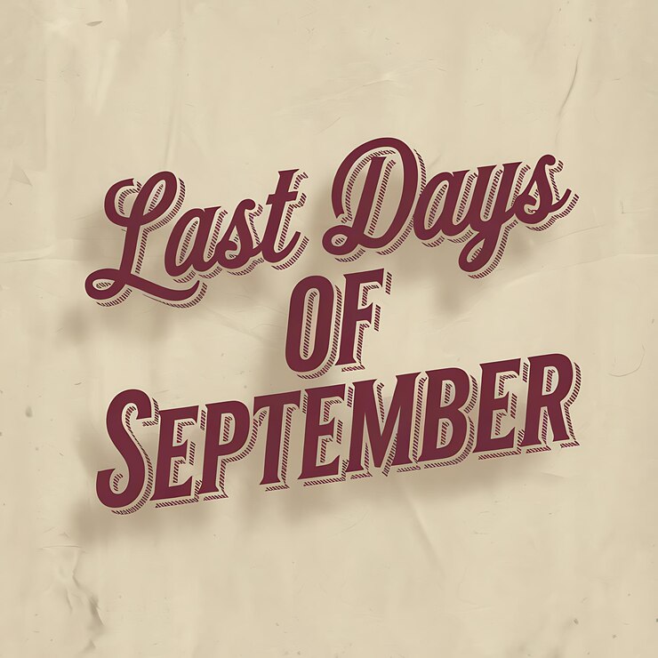 Photo les derniers jours de septembre texte de conception vintage