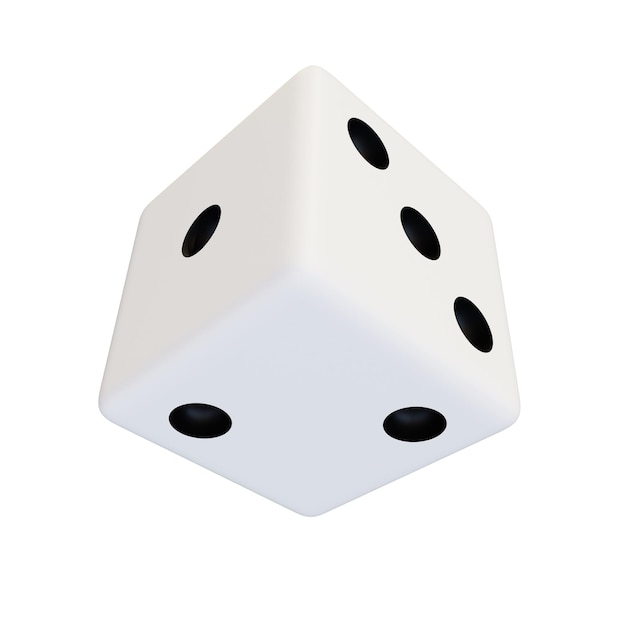 Dés en plastique blanc Cube de jeu réaliste blanc