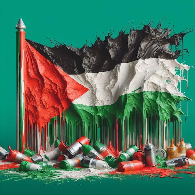 la descente colorée du drapeau palestinien une représentation dynamique de l'unité de l'identité culturelle