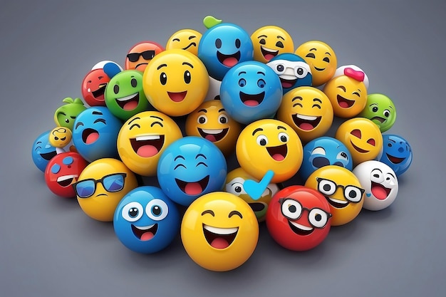 Description de l'illustration de marketing emoji 3D sur les médias sociaux