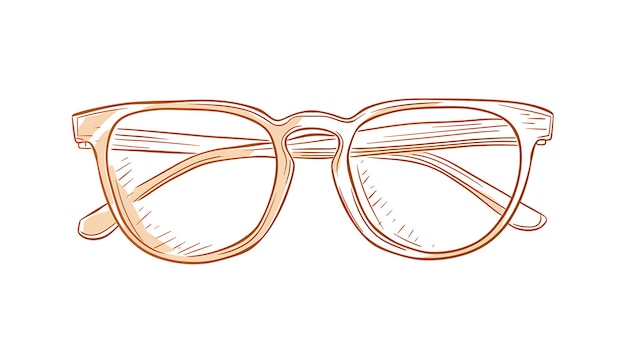 Description de l'image Un dessin en ligne simple d'une paire de lunettes à cadre en plastique