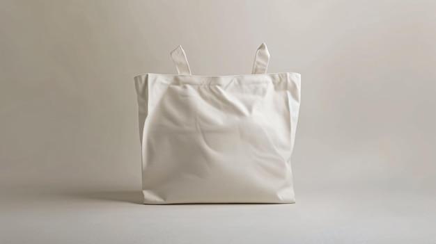 Description de l'image Un sac à dos blanc est posé sur un fond neutre solide Le sac est en toile épaisse et a des coutures à double couture