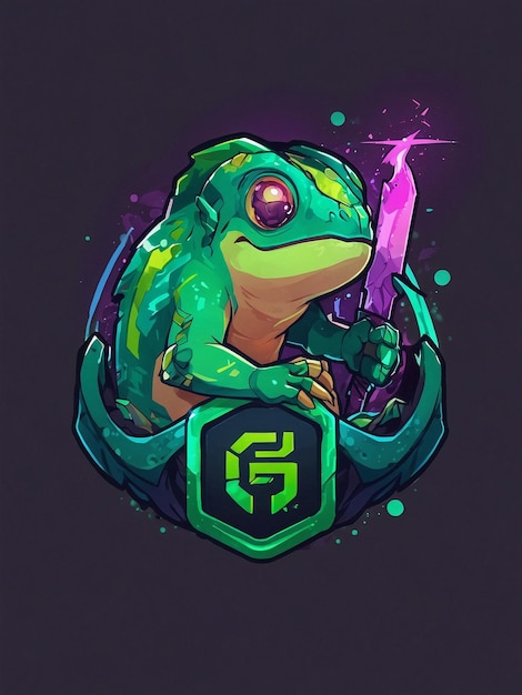 Deseno de logo de ESports caméléon