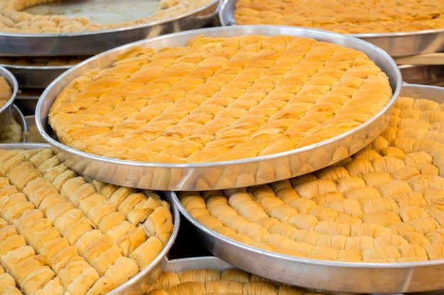 Désert de baklava traditionnel turc au marché