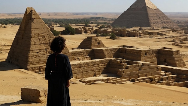 Le désert du Sahara sous la lumière du soleil et un ciel bleu au Maroc en Afrique