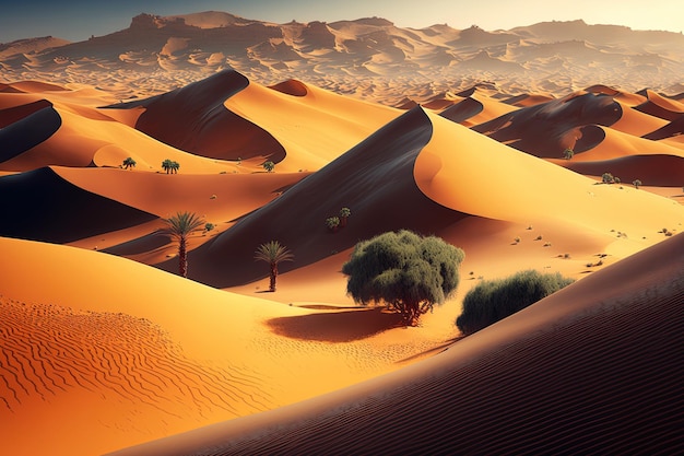 Le désert a des dunes de sable