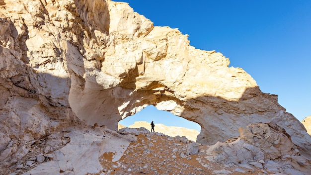 Désert noir et blanc en Egypte.Baharia