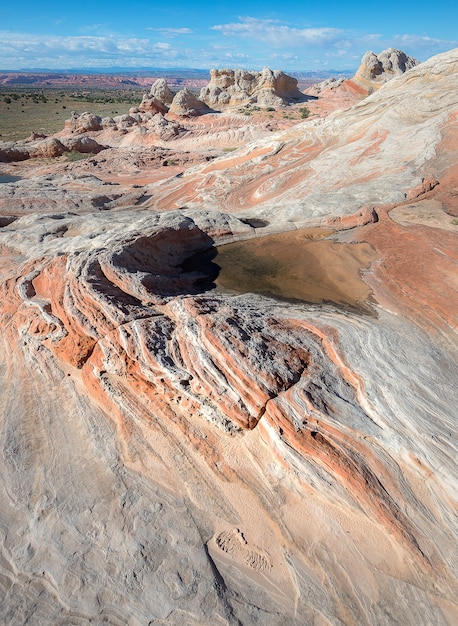 Désert de rock incroyable en Arizona, poche blanche