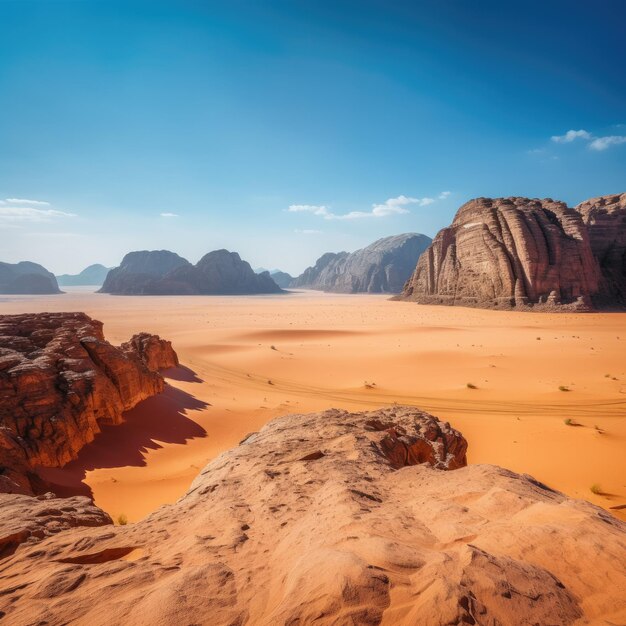 Le désert rouge et la montagne de Jabal Al Qattar Génératif ai