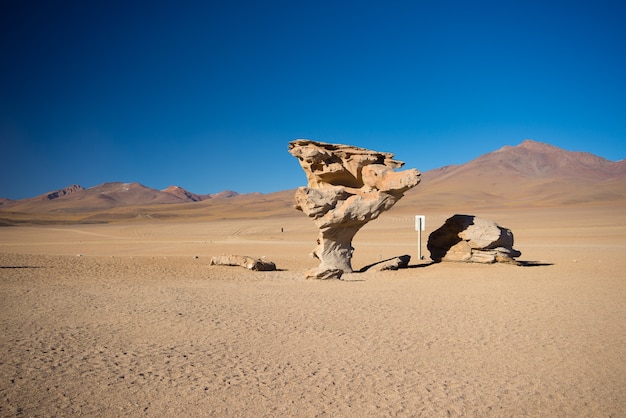 Le désert de sable s'étend sur les Andes boliviennes