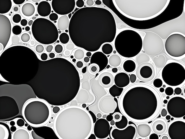 Design abstrait de bulle en plein écran noir et blanc