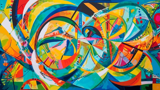 Un design abstrait coloré qui capture l'énergie et le mouvement L'art contemporain moderne