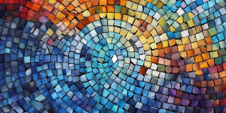 Photo un design abstrait avec une mosaïque colorée de teintes vibrantes créant un motif texturé qui dégage un attrait énergique et visuellement captivant generative ai