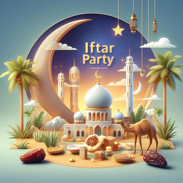 Design de l'affiche de la fête de l'Iftar