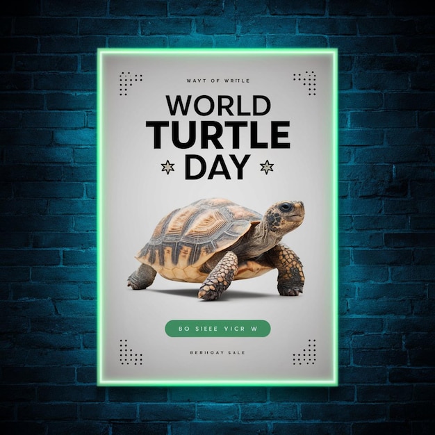 Photo design de l'affiche de la journée mondiale de la tortue