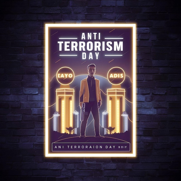 Photo design de l'affiche de la journée nationale contre le terrorisme