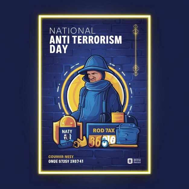 Photo design de l'affiche de la journée nationale contre le terrorisme