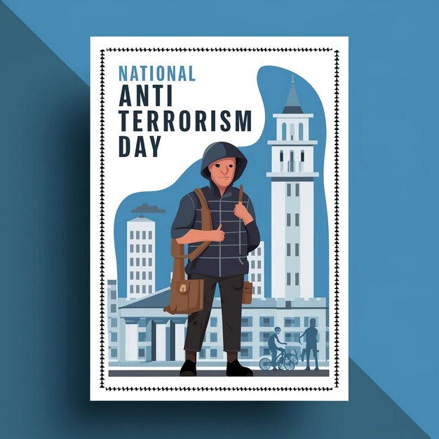 Photo design de l'affiche de la journée nationale contre le terrorisme