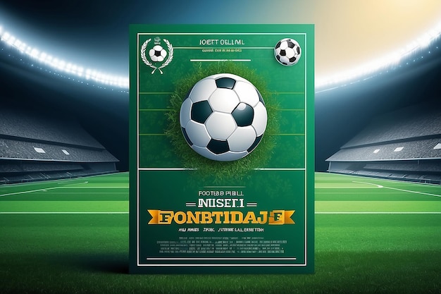 Photo design d'affiche de volet de football, d'invitation sportive, de modèle vectoriel modifiable