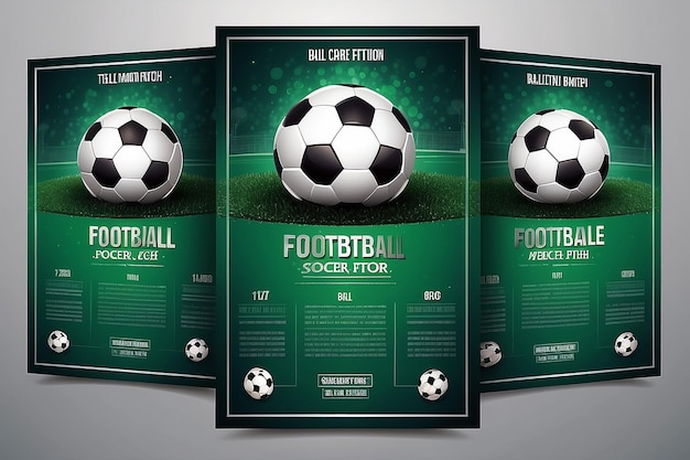 Design d'affiche de volet de football, d'invitation sportive, de modèle vectoriel modifiable