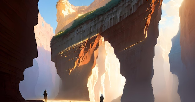 Design d'arrière-plan majestueux de style grand canyon d'antilope créé à l'aide de l'IA générative
