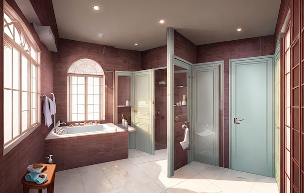 design artistique intérieur d'une salle de bain