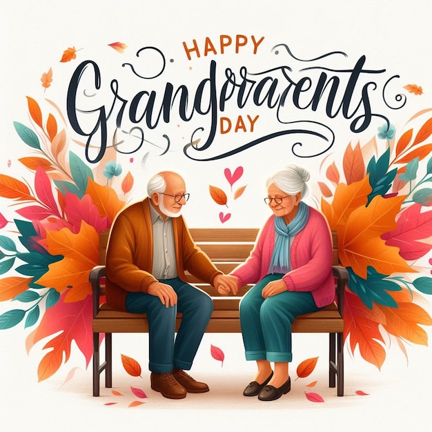 Photo ce design attrayant et magnifique est généré pour la fête des grands-parents