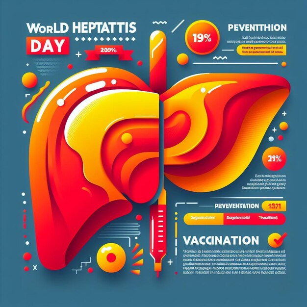 Photo ce design attrayant et magnifique est généré pour la journée mondiale de l'hépatite