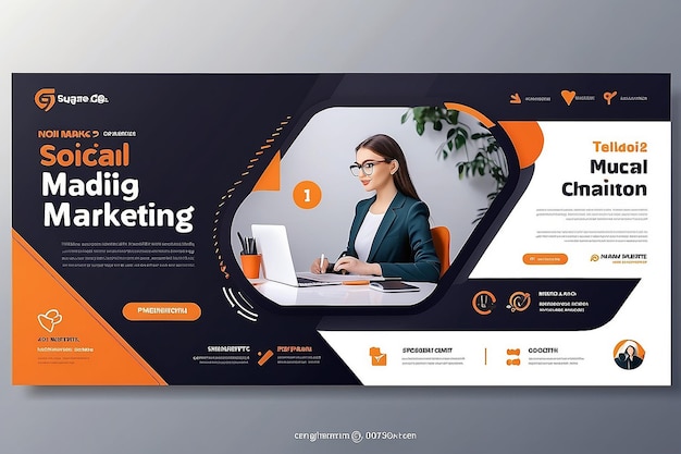 Design de bannière de marketing numérique pour les médias sociaux Modèle de poste Présentation d'agence de marketing numérique Modèle de flyer carré