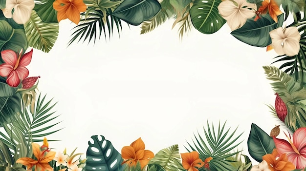 Photo design de cadre de feuillage tropical fond pour le style de la nature