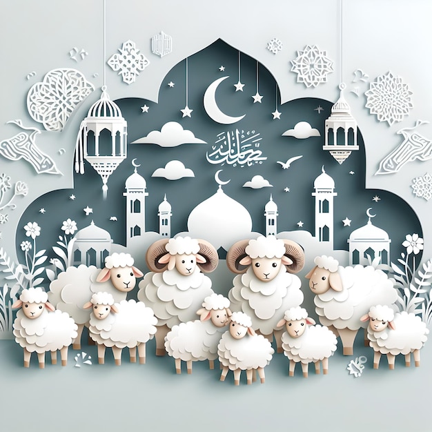 Le design de la carte d'Eid Mubarak