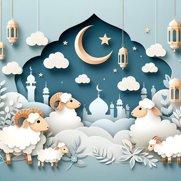 Le design de la carte d'Eid Mubarak