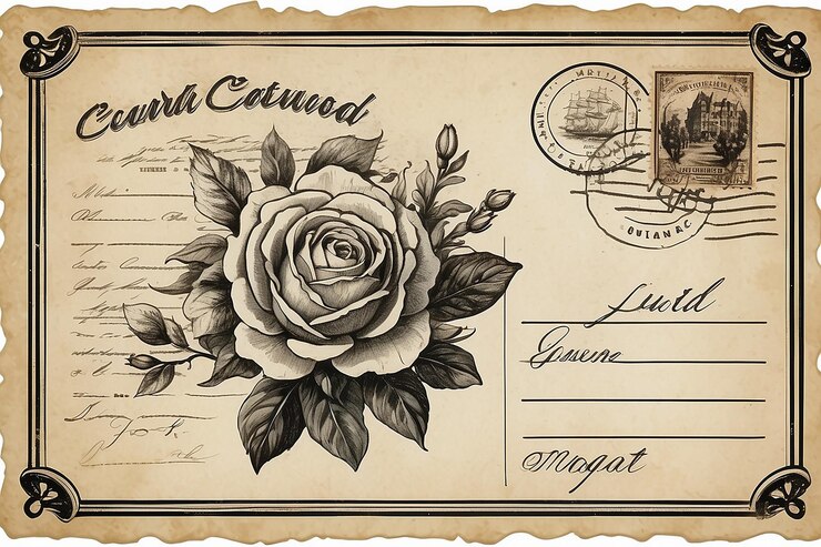 Photo design de carte postale cadeau vintage