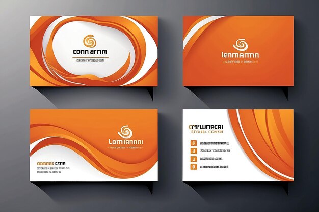 Photo design de cartes de visite modèle de carte de visite orange style ondulé moderne