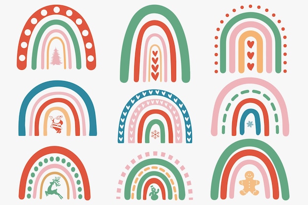 Le design de la chemise Rainbow retro de Noël