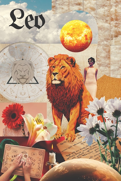 Design de collage de signes du zodiaque vintage