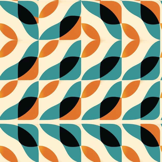 Un design coloré avec un fond bleu et orange.