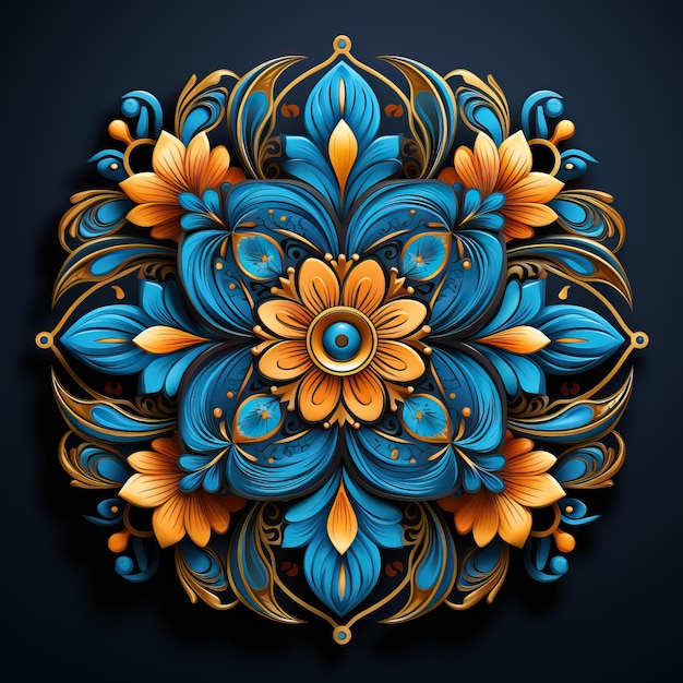 un design coloré avec un motif floral dessus.