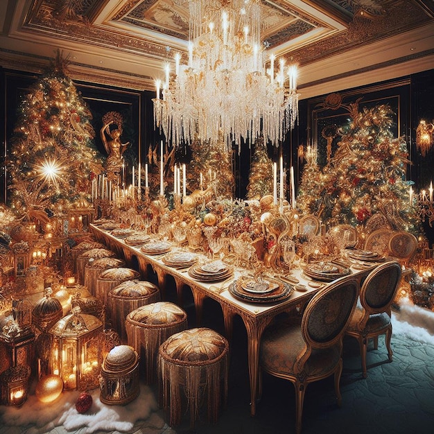 Design décoratif coloré et luxueux pour Noël joyeux