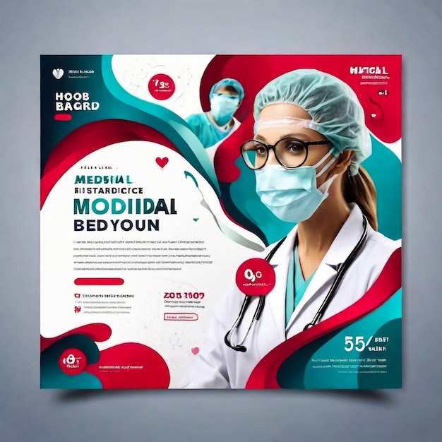 Design de dépliant ou de modèle de couverture pour les soins de santé médicaux et de brochure de rapport annuel pour l'impression et la présentation Illustration vectorielle du médecin