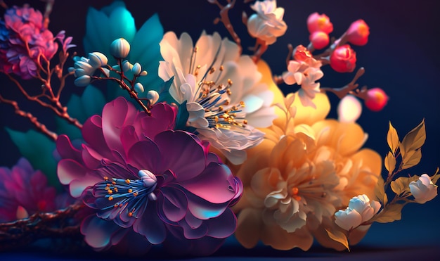 Un design dimensionnel avec des fleurs sculpturales superposées