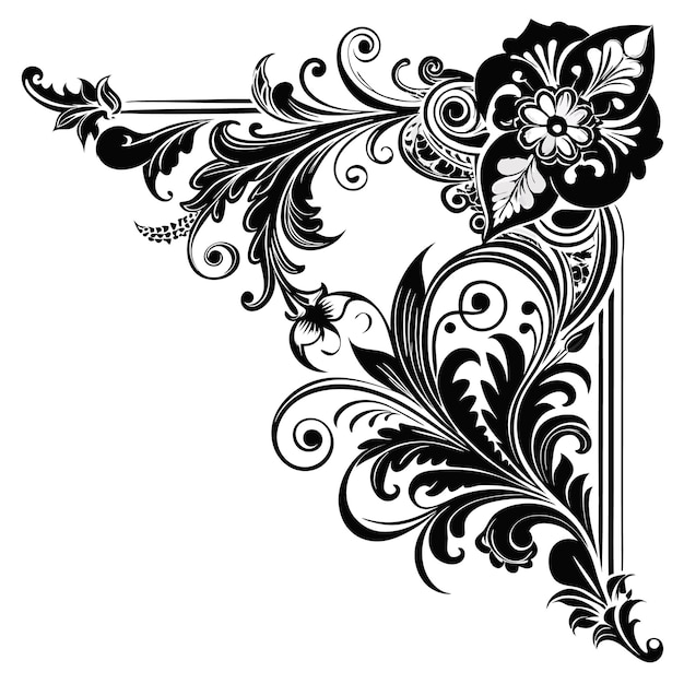 Le design du coin floral orné