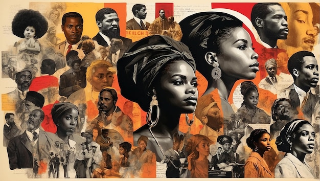 Photo le design du collage du mois de l'histoire noire