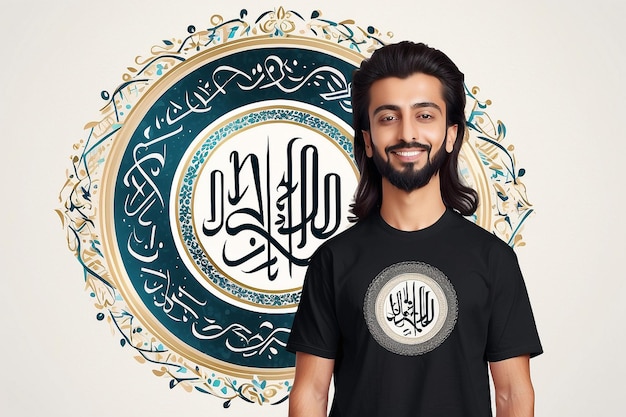 Le design du t-shirt en calligraphie arabe de Romadan Mubarak